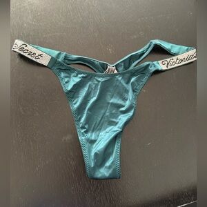 Victoria's Secret Teal rhinestone thong panties